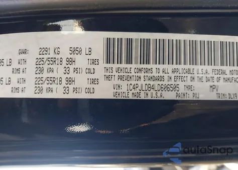 2020 Jeep Cherokee Limited Fwd из США, поврежденный, VIN 1C4PJLDB4LD606505